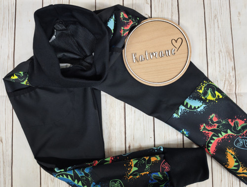 Letní softshell kalhoty černá/dino — foto 3