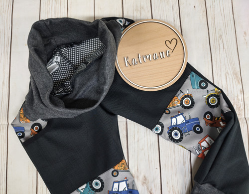 Jarní/podzimní softshell kalhoty černá/traktory — foto 3