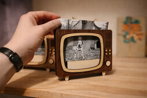 Retro fotorámeček - ořech — foto 3
