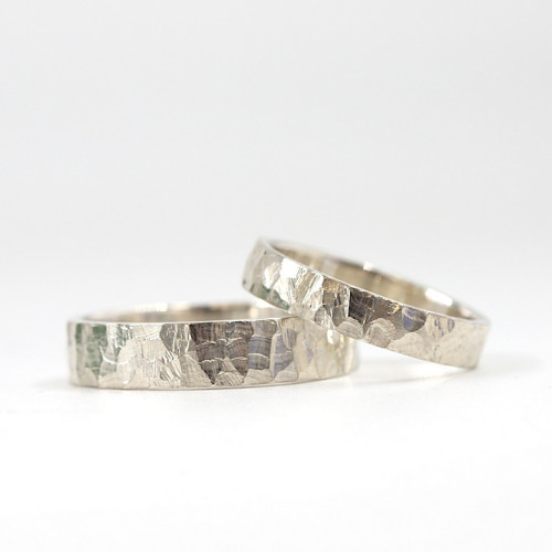 Broušený stříbrný snubní prsten - Raw silver — foto 2