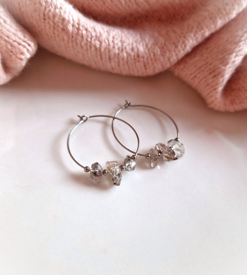 Diamant Herkimer*velké kruhy*ocel — foto 4