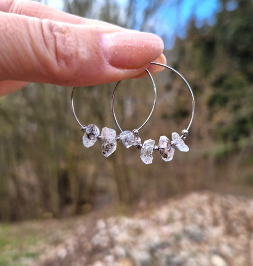 Diamant Herkimer*velké kruhy*ocel — foto 3
