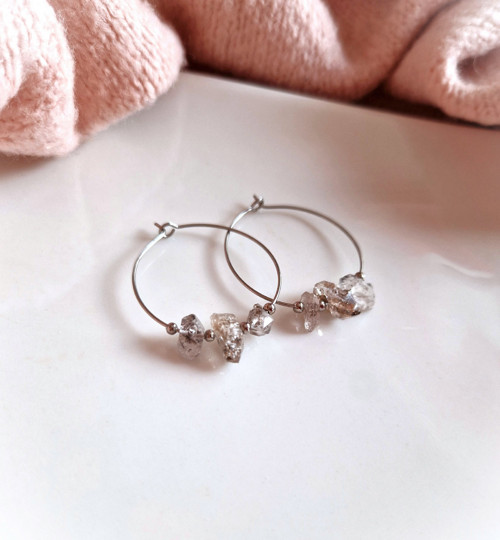 Diamant Herkimer*velké kruhy*ocel — foto 2
