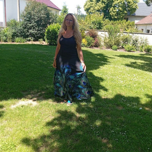 Dámská dlouhá sukně paví pera — foto 3
