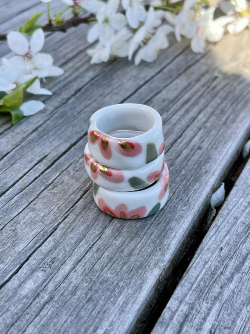 Porcelánový prstýnek - Růžový — foto 3