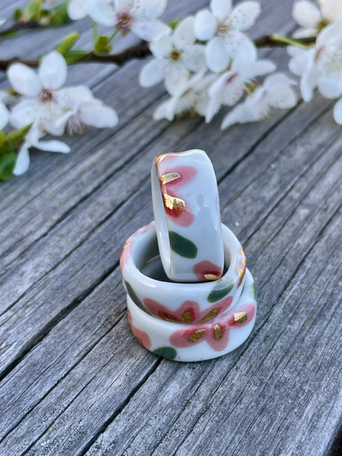 Porcelánový prstýnek - Růžový — foto 2