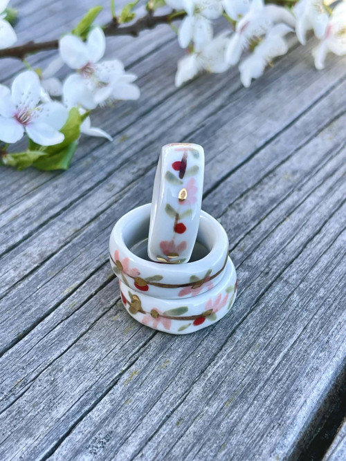 Porcelánový prstýnek - Kvítky — foto 3