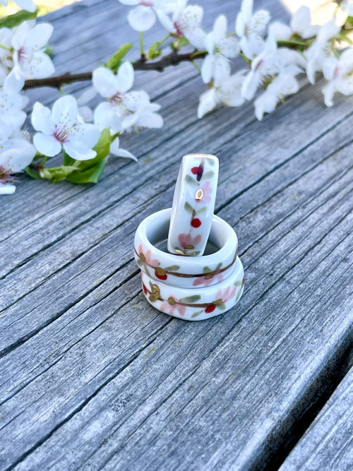Porcelánový prstýnek - Kvítky — foto 2