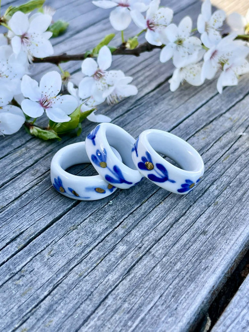 Porcelánový prstýnek - Modrý — foto 2