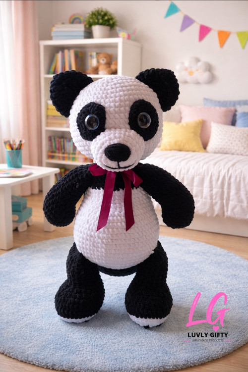 Háčkovaný plyšák Panda 46cm — foto 2