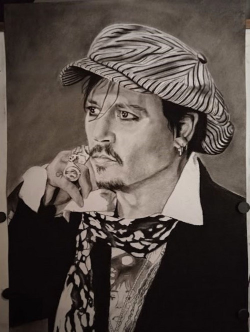 Portrét Johnny Depp (A2) - Ruční kresba — foto 3