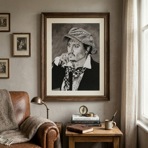 Portrét Johnny Depp (A2) - Ruční kresba — foto 2
