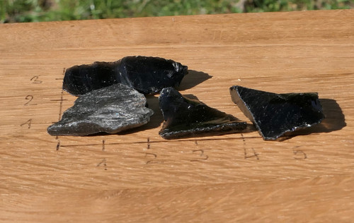 Surový obsidián stříbrný - sada V3674 — foto 5