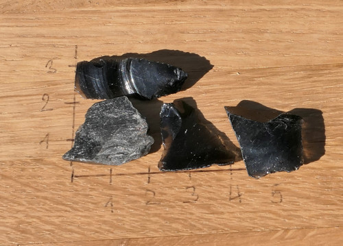Surový obsidián stříbrný - sada V3674 — foto 4