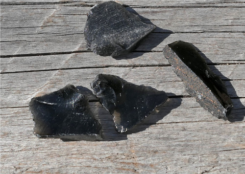 Surový obsidián stříbrný - sada V3674 — foto 2
