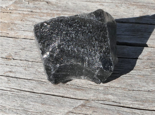 Surový obsidián stříbrný V3678 — foto 5