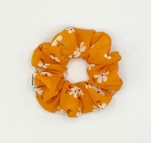 Scrunchie gumička Oranžová L - klasik — foto 2