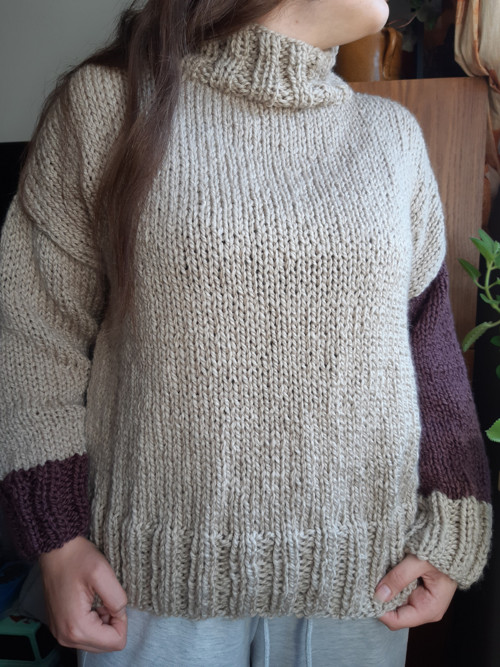 Svetr 2V1,béž/bordo SLEVA — foto 2