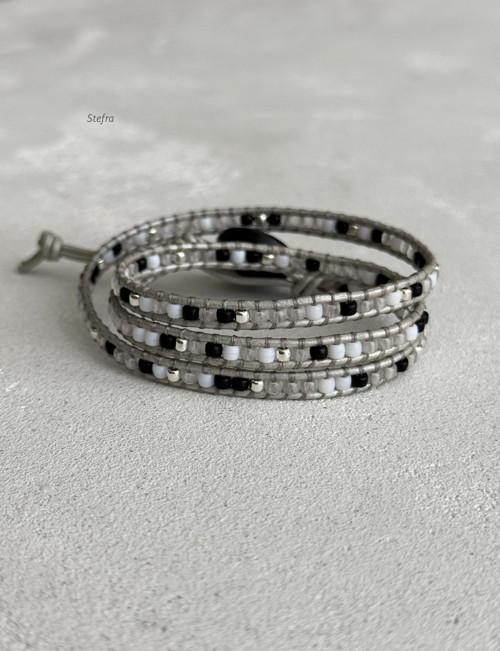 Silver chic - kožený wrap náramek — foto 4