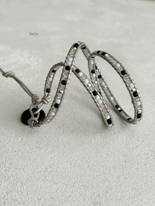Silver chic - kožený wrap náramek — foto 6