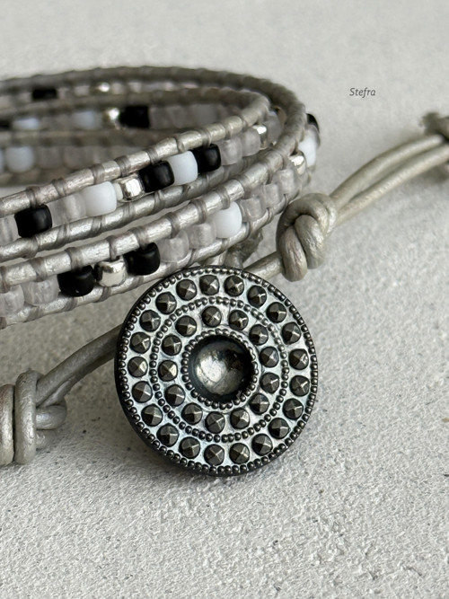 Silver chic - kožený wrap náramek — foto 5