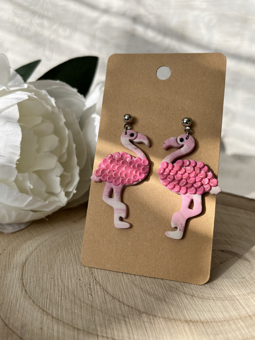 Náušnice Soft Romance - plameňáci — foto 3