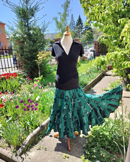 Patchworková volánová sukně Green lady — foto 5