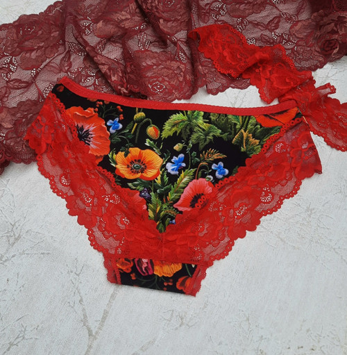 Kalhotky vyšívané máky, vel.46 — foto 2