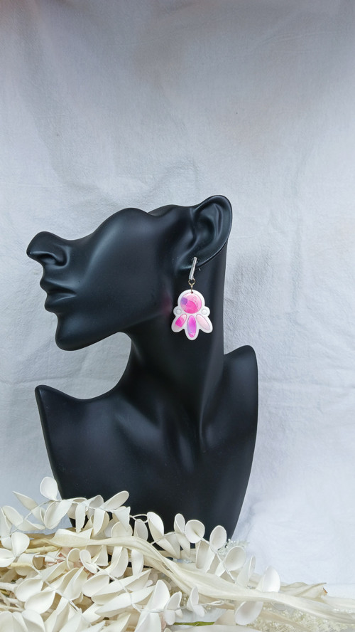 Moderní visací náušnice Fuchsia Flower — foto 3