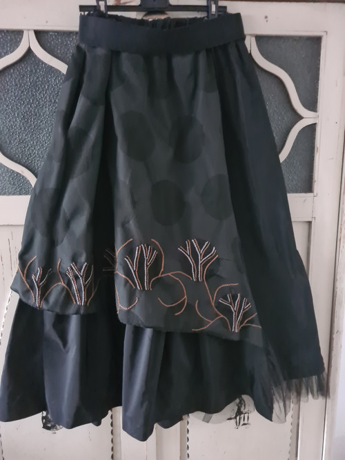 Boho vyšívaná sukně, nová, kapsy, M/L — foto 2