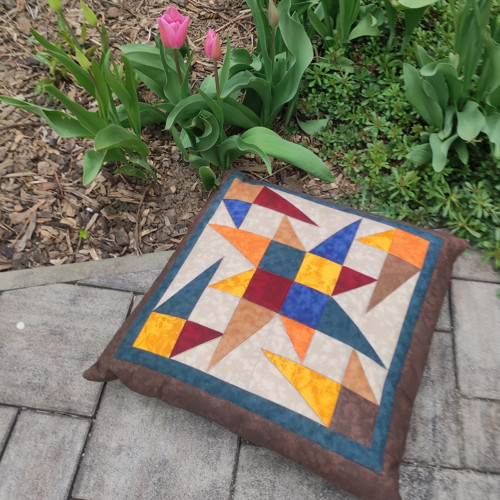 Povlak na polštář patchwork hnědý mramory — foto 5