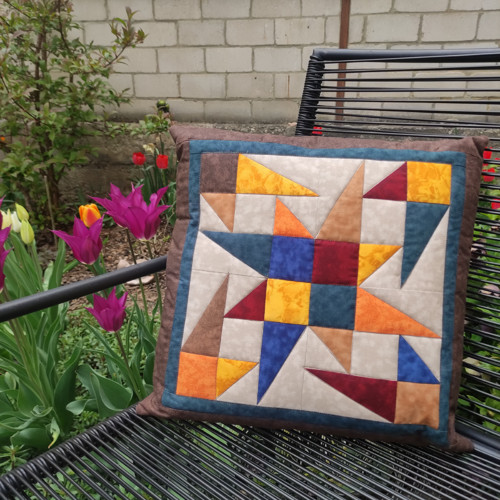 Povlak na polštář patchwork hnědý mramory — foto 6