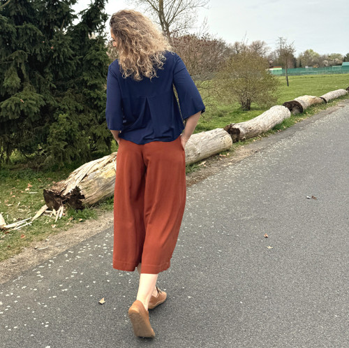 Kalhotová sukně maxi sienna — foto 5
