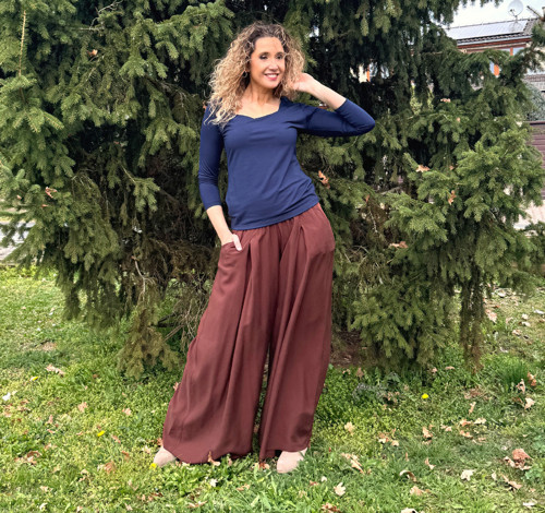 Kalhotová sukně palisandr — foto 5