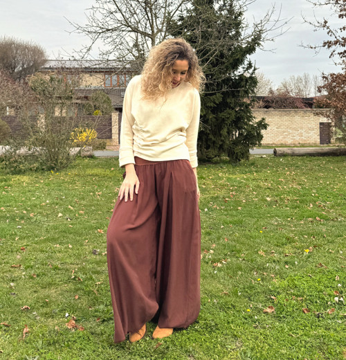 Kalhotová sukně palisandr — foto 3
