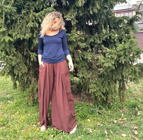 Kalhotová sukně palisandr — foto 4