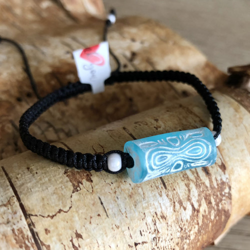 Boho Shamballa Náramek Tyrkysově Modrý — foto 3