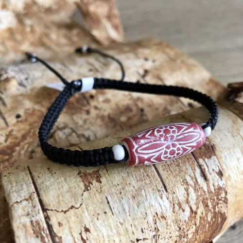 Boho Shamballa Náramek Červenobílý — foto 3