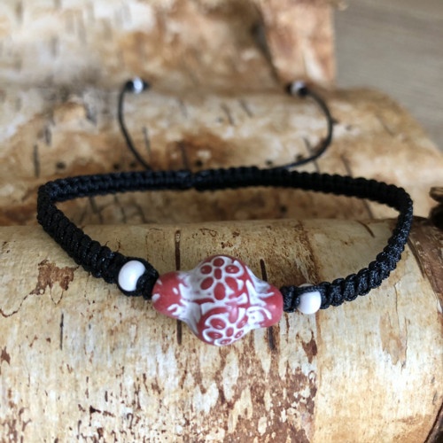 Boho Shamballa Náramek Červenobílý Ii — foto 2