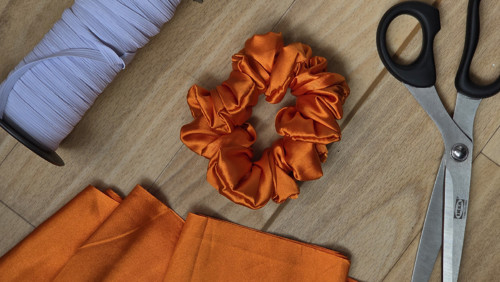 Scrunchie gumička - umělé hedvábí - satén — foto 3