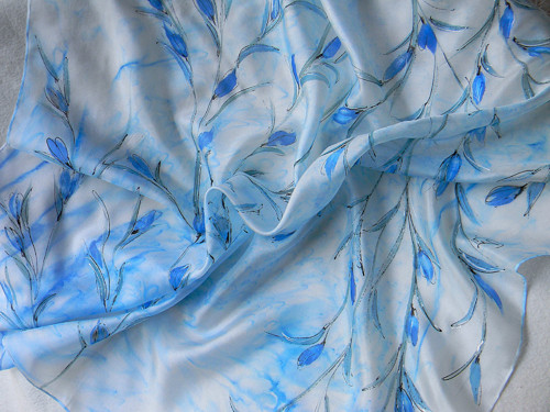 Blankytný / hedvábný šátek 75 x 75 cm/ — foto 3