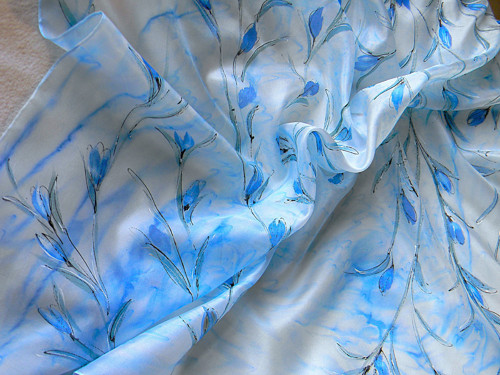 Blankytný / hedvábný šátek 75 x 75 cm/ — foto 4