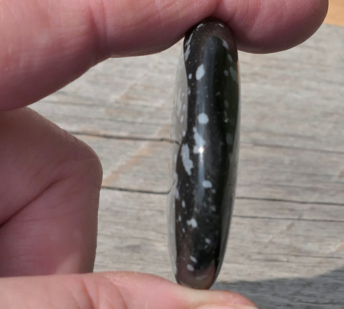 Placička - obsidián vločkový (sněžný) V3783 — foto 2