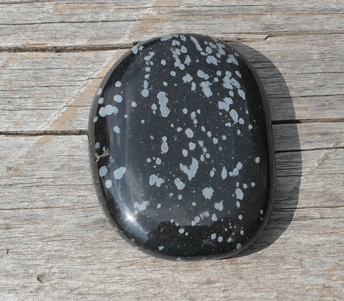 Placička - obsidián vločkový (sněžný) V3783 — foto 3