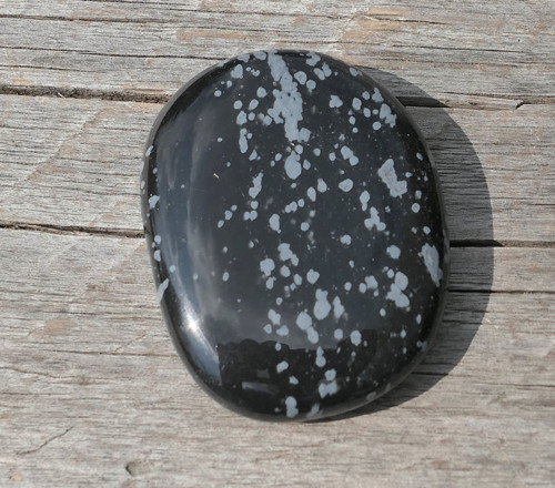 Placička - obsidián vločkový (sněžný) V3783 — foto 4