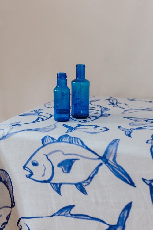 Lněný ubrus Fish Market — foto 2