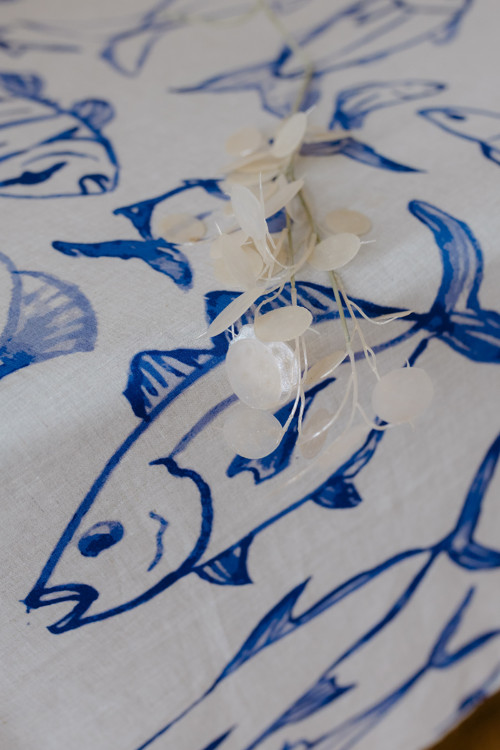 Lněný ubrus Fish Market — foto 3