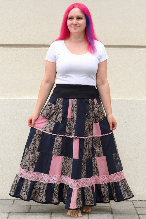 Patchworková sukně Blue Pink lady — foto 6