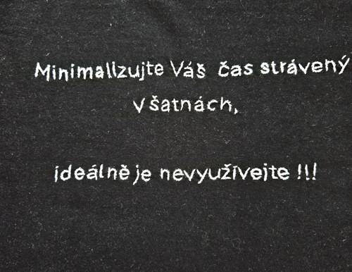 Pánské tričko "Minimalizujte" - černé, M — foto 2