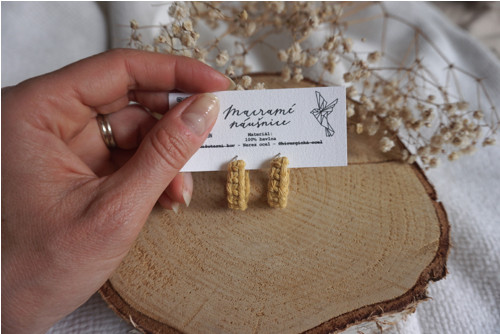 Kruhové macramé náušnice Honey — foto 2